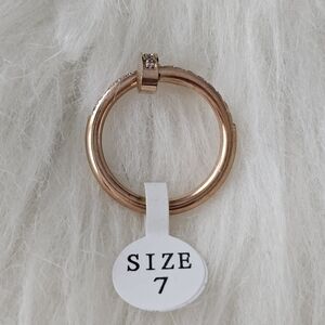 Rosegold color nail ring